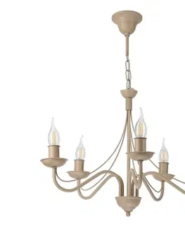 Svietidlá  Luster na reťazi ANTON 5xE14/60W/230V béžová LM-5.294/BEŻ