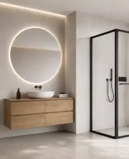 Sprchovacie kúty CERANO - Sprchovací kút Versaro L/P - 6 mm - čierna matná, transparentné sklo - 110x80 - zasúvacia CER-8050BD80291