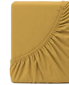 Plachty 4Home jersey prestieradlo Ideál horčicová, 140 x 200 cm