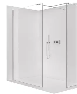 Sprchovacie kúty CERANO - Sprchová zástěna Walk-in Onyx T L/P - 8 mm - hranatá vzpěra - chrom, transparentní sklo - 160x120x200  CER-8050BD2506