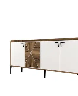 Komody Konzolový stolík Venedik - Walnut, White