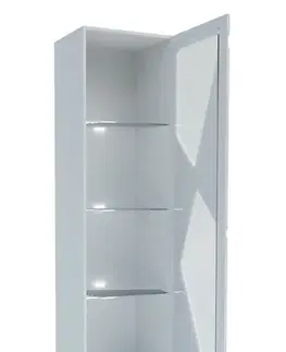 Vitríny FANCY vysoká vitrína, biela