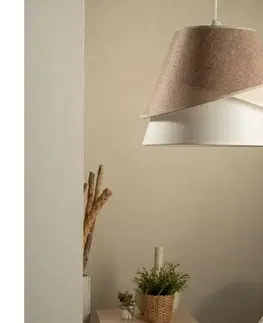 Svietidlá ONLI - Luster na lanku POLLON 1xE27/15W/230V hnedá/krémová/béžová 5106/S
