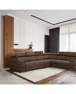 Sedacie súpravy KONDELA Segoria Lux L/P rohová sedačka s rozkladom sivohnedá (taupe)