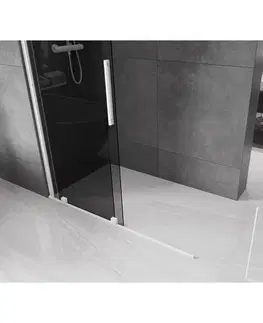 Sprchové dvere MEXEN/S - Velar Sprchová zástena posuvná Walk-in 140 x 200, grafit 8 mm, biela 871-140-000-43-20