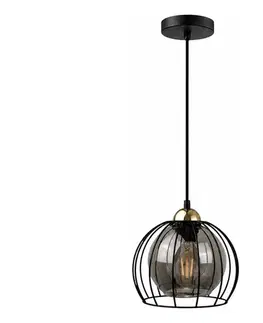 Svietidlá Keter Lighting Luster na lanku SOLO BLACK 1xE27/60W230V čierna/zlatá 1484