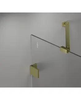 Sprchové dvere MEXEN/S - Lunar vaňová zástena FIX 50 x 150, transparent, zlatá kartáčovaná 897-050-000-55-00