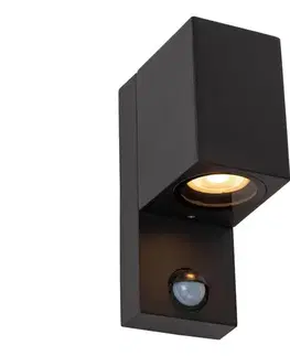 Svietidlá Lucide 69802/01/30 -Vonkajšie svietidlo so senzorom ZARO 1xGU10/7W/230V IP65 čierna 69802/01/30