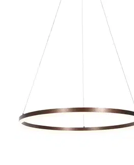 Závesné svietidlá Tmavo bronzové závesné svietidlo 80 cm vrátane LED s 3-stupňovým stmievaním - Anello
