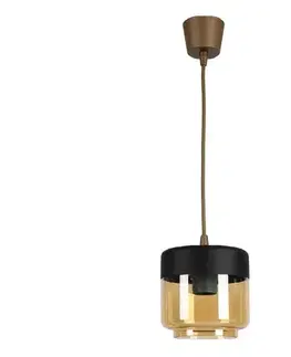 Svietidlá BRILAGI - LED luster R GLASS 1xE27/60W/230V pr. 14 cm hnedá/dymovo-béžová/čierna NSTK7324+TK8611A