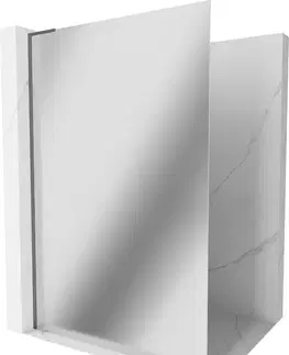 Sprchové dvere MEXEN/S - Kioto L Sprchová zástena WALK-IN 100 x 200, zrkadlové, grafit metal 800-100-103-95-50