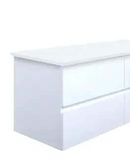 Kúpeľňový nábytok Kúpeľňová skrinka s krycou doskou SAT B-Way 119x50x45 cm biela lesk BWAY2120WDESK BWAY2120WDESK
