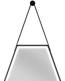 Kúpeľňové zrkadlá MEXEN - Orlá zrkadlo s osvetlením 50 x 70, LED 6000K, čierny rám 9815-050-070-611-70