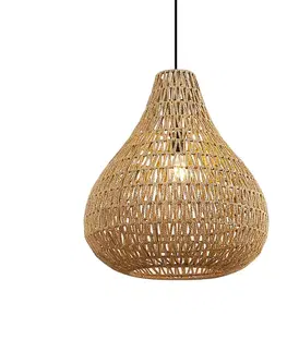 Závesné svietidlá Škandinávske závesné svietidlo hnedé 45 cm - Lina Natural