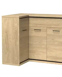 Komody do spálne Komoda Rohová M15* Mediolan Natural Hikora
