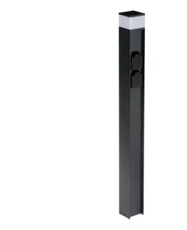 Predlžovacie káble  38767-Vonkajšia lampa s 2 zásuvkami DASTEN 1xG9/11W/230V 80 cm IP44 čierna 38767