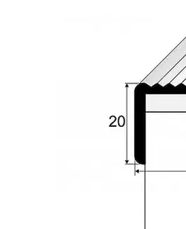Schodové lišty a profily Schodový profil 40 x 20 mm (skrutkovací) Stříbro E01