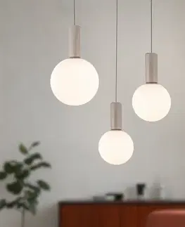 Stropná svetla Lampa wisząca Testa beżowa potrójna białe klosze kule nad stół