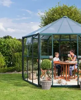 Skleníky Pavilón HERA 9000 sklo / polykarbonát / hliník Dekorhome