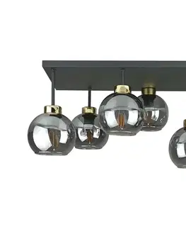 Svietidlá Keter Lighting Prisadený luster NESSA 6xE27/60W/230V čierna/zlatá/dymová čierna 2927