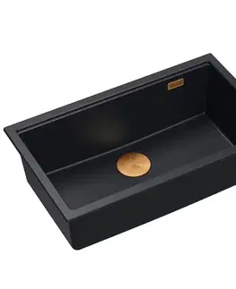 Kuchynské drezy Quadron Quadron - Granitový drez Logan 110 Black Čierny HQD7644U7_BLM_U