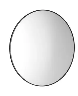 Kúpeľňový nábytok SAPHO - AROWANA guľaté zrkadlo v ráme priemer 70cm, čierna mat AWB070