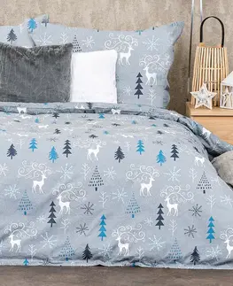 Obliečky 4Home Bavlnené obliečky Elegant deer grey, 140 x 220 cm, 70 x 90 cm