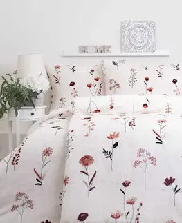 Obliečky MKLozkoviny.sk Francúzske obliečky mikroplyš Exclusive – Vlčie maky béžové - 220 × 200 cm - 70 x 90 cm