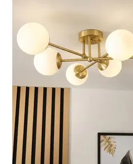 Svietidlá BRILAGI - Prisadený luster MALIVA 6xE14/15W/230V zlatá/biela 8590828080480