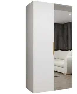Šatníkové skrine Skriňa Marbella II 100 biela/zlatá
