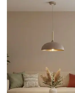 Svietidlá BRILAGI - Luster na lanku ABRAHAM 1xE27/60W/230V pr. 35 cm béžová BG72391