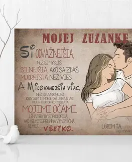 Tabuľky s venovaním (darčeky) Valentínsky darček - Vyznanie lásky pre milovanú ženu - Obraz