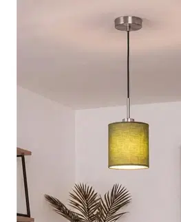 Svietidlá BRILAGI - LED luster na lanku NUBILA 1xE27/60W/230V priemer 14 cm čierna/zelená EG32517+BG1576