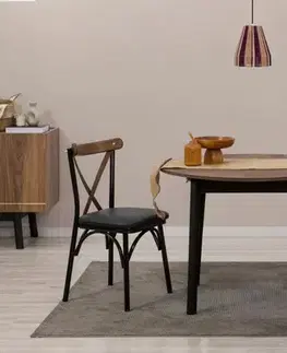 Jedálenské stoly Extendable Dining Table Oliver - Walnut, Black