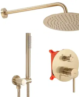 Kúpeľňové batérie REA REA - Podomietkový sprchový set Lungo zlatá kartáčovaná + BOX REA-P4160