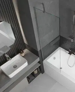 Sprchové dvere MEXEN/S - Cubik obdĺžniková vaňa 150 x 70 cm s panelom + vaňová zástena 60, transparent, chróm 550315070X9506000001