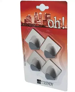 Vešiaky a háčiky na stenu Háčik Trendy samolep. Karo (4 ks) Oceľový