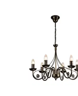 Svietidlá  Luster na reťazi DONATO 6xE14/40W/230V LM 6.29 CZARN
