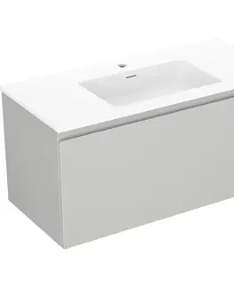 Kúpeľňový nábytok MEXEN/S - Orio kúpeľňová skrinka 100 cm s umývadlom Otis, 1 šuplík, sivá mat/biela mat 91A10-10047-1-BF62-W18M01