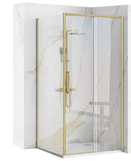 Sprchové dvere REA/S - Sprchová kabína Rapid Slide Gold Brush Dvere: 100 x Sprchová zástena: 90 KPL-K5644