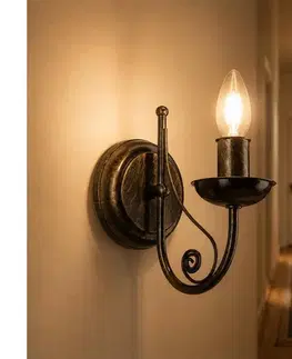 Svietidlá BRILAGI - LED Nástenné svietidlo STEFANO 1xE14/40W/230V čierna patiny 8590828606673
