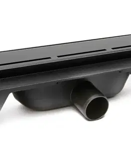 Sprchovacie kúty Sprchový žľab SAT 70 cm plast čierny mat ZLAB70BL ZLAB70BL