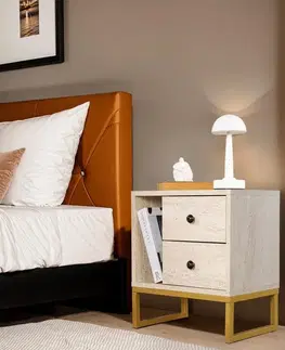 Nočné stolíky Nočný stolík Glimmer - Travertine, Gold