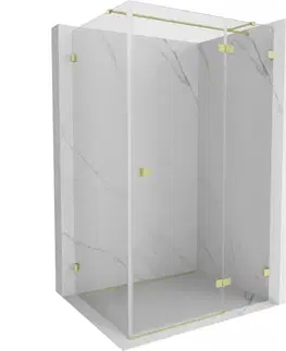 Sprchovacie kúty MEXEN/S - Lunar T sprchovací kút dvere krídlové pravá 125 x 120, transparent, zlato kartáčovaná 834T-125-120-55-00-P