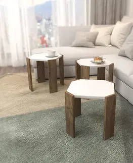 Konferenčné stolíky Konferenčný stolík Lori - White, Walnut