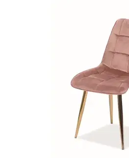 Kuchynské stoličky KIK jedálenská stolička, antická ružová/zlatá