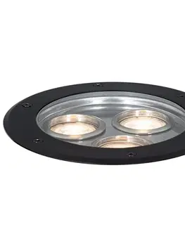 Vonkajšie zápustné svietidlá Moderný zemný reflektor čierny 3-svetlo IP65 - Tribus