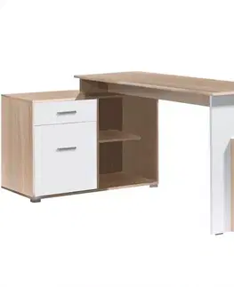 Moderné kancelárske stoly Písací stôl Como Korner dub sonoma/biely alpská 60