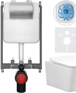 Záchody CERANO - Kompletný WC set Basic/Forte - biela lesklá - WC tlačidlo Modulo/Strieborná - na zamurovanie - 51x36 CER-8050BD86146