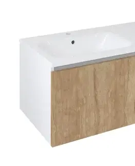 Kúpeľňový nábytok SAPHO - LOREA skrinka 100x46x51,5cm (70+30Pcm), ľavá, dub Alabama/biela matná LE070-2231-L-12